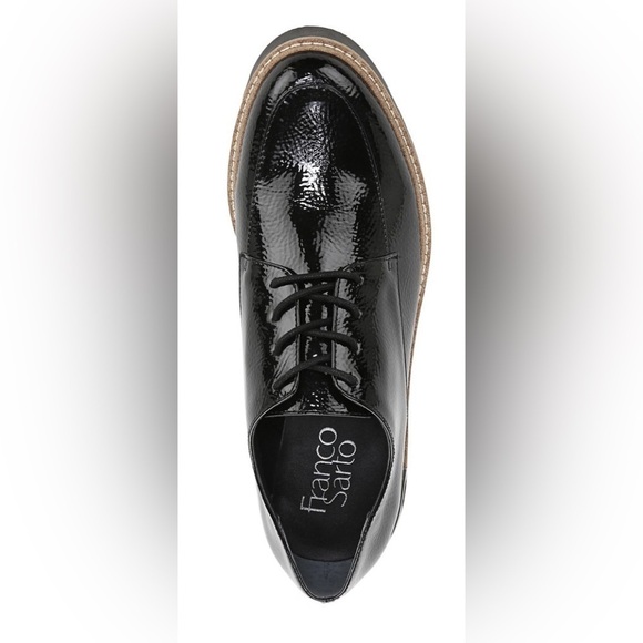 NEW Franco Sarto black Patent Vegan Leather Lace Up Loafers size 7 - Picture 6 of 10